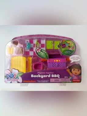 NEW Fisher-Price Dora The Explorer Playtime Together Backyard BBQ Furniture